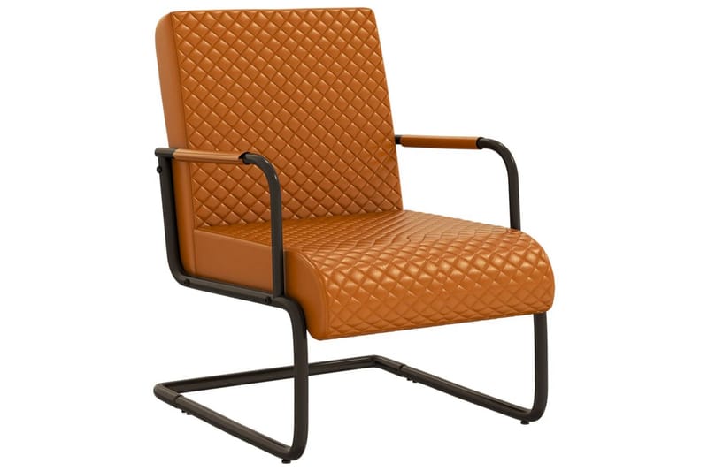 stol med cantilever kunstlæder brun - Brun - Møbler - Stole & lænestole - Spisebordsstole & køkkenstole