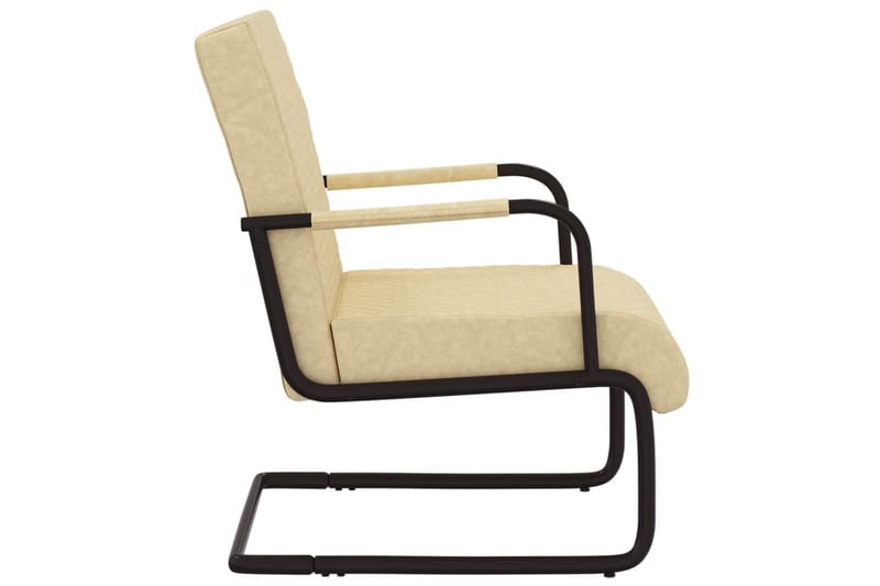 stol med cantilever kunstlæder cremefarvet - Creme - Spisebordsstole & køkkenstole
