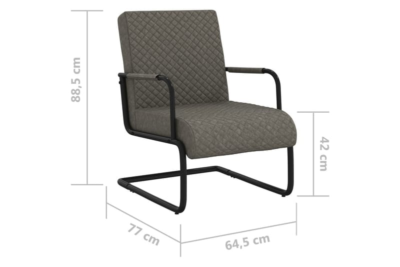 stol med cantilever kunstlæder grå - Grå - Spisebordsstole & køkkenstole