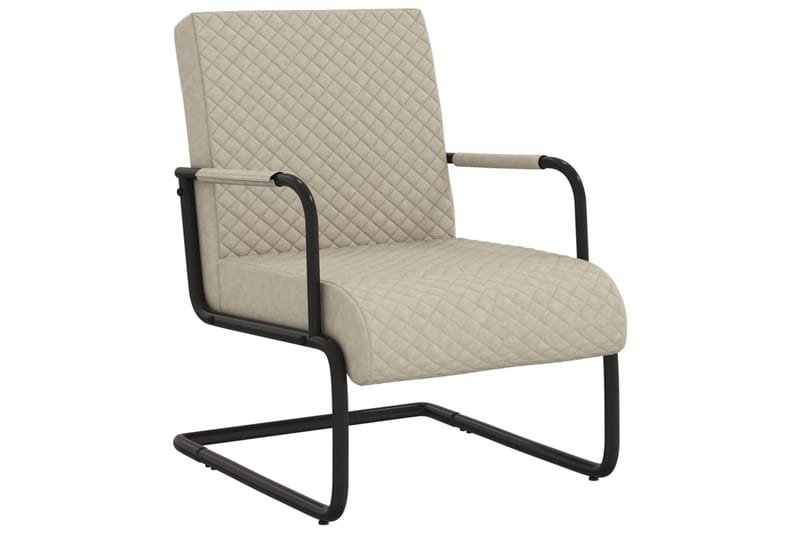 stol med cantilever kunstlæder lysegrå - Grå - Møbler - Stole & lænestole - Spisebordsstole & køkkenstole