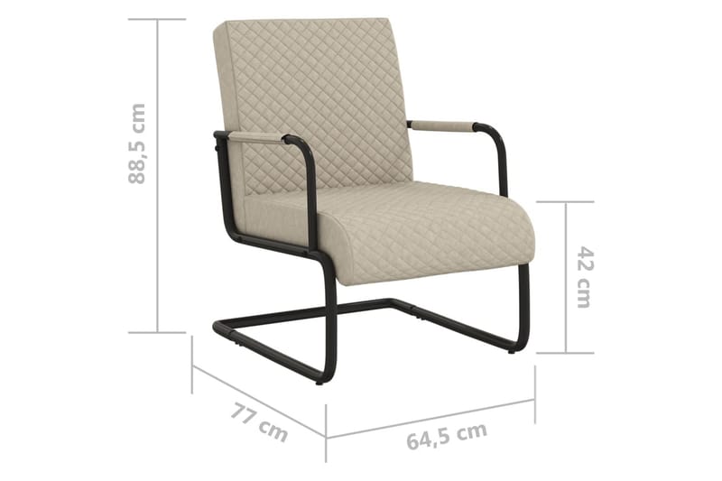 stol med cantilever kunstlæder lysegrå - Grå - Møbler - Stole & lænestole - Spisebordsstole & køkkenstole