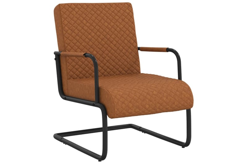 stol med cantilever kunstlæder mat brun - Brun - Møbler - Stole & lænestole - Spisebordsstole & køkkenstole