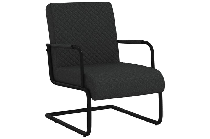 stol med cantilever kunstlæder sort - Sort - Spisebordsstole & køkkenstole