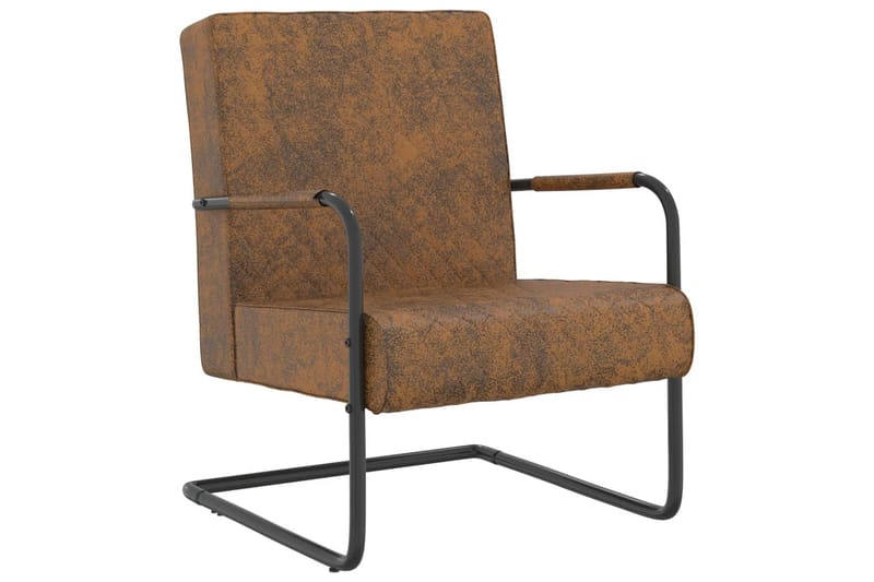 stol med cantilever stof brun - Brun - Spisebordsstole & køkkenstole - Armstole