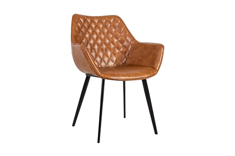 Stol NAOMI 61x605xH47 / 84 brun imiteret læder - Spisebordsstole & køkkenstole - Armstole