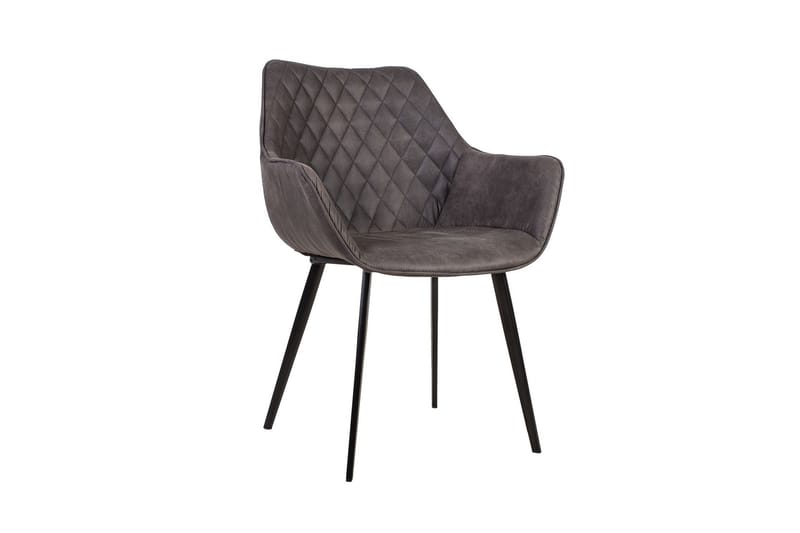 Stol NAOMI 61x605xH47 / 84cm Mørkegrå stof - Spisebordsstole & køkkenstole - Armstole