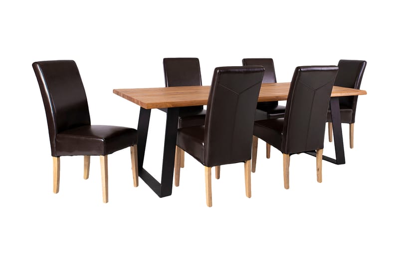 Stol TIFFANY 45x63xH49 / 104cm læder mørkebrun - Spisebordsstole & køkkenstole