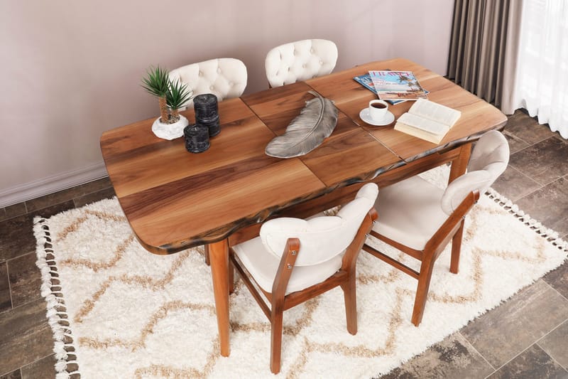 Tharol Spisebordsstol - Valnød/Beige - Møbler - Stole & lænestole - Spisebordsstole & køkkenstole