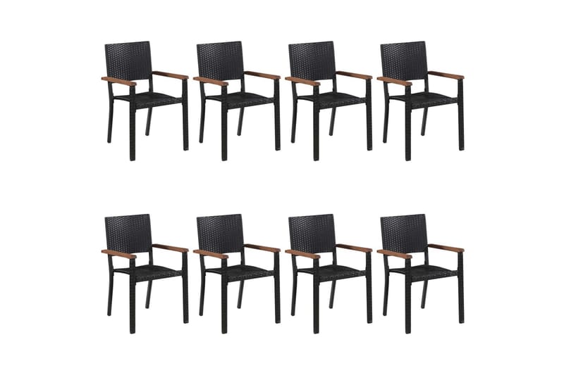Spisebordsstole Til Haven 9 Dele Sort - Sort - Spisebordsstole & køkkenstole - Armstole
