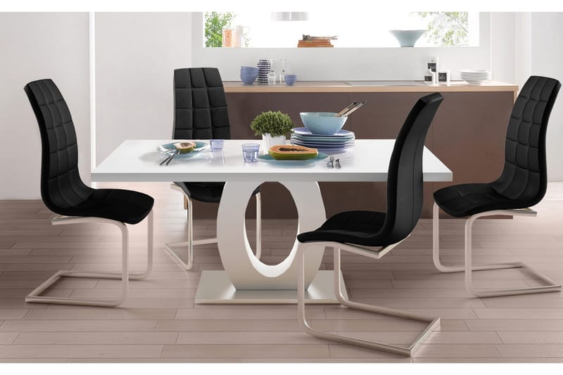 Tolna spisebordsstol kunstlæder 2 stk. - sort - Spisebordsstole & køkkenstole