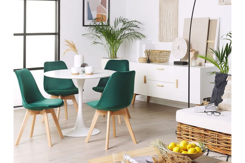 Tulunda II Velourstol 2-pak - Grøn - Spisebordsstole & køkkenstole