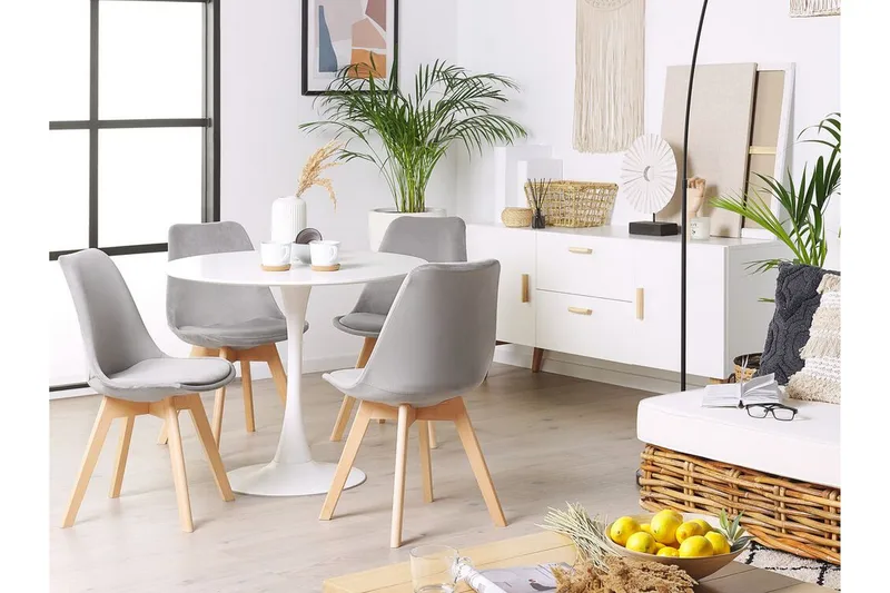 Tulunda II Velourstol 2-pak - Grå - Møbler - Stole & lænestole - Spisebordsstole & køkkenstole