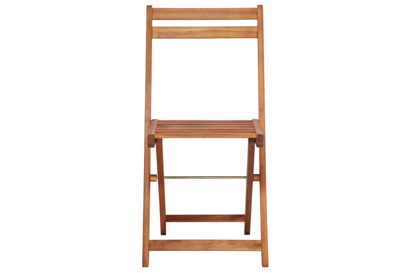 Udendørs Bistrostole 2 Stk. Massivt Akacietræ - Brun - Møbler - Stole & lænestole - Spisebordsstole & køkkenstole