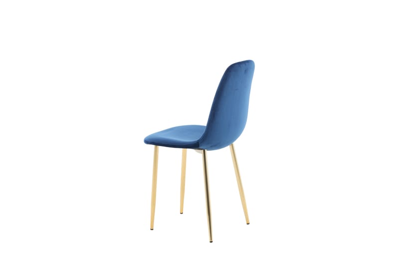Valeri Køkkenstol Velour - Blå/Messing - Spisebordsstole & køkkenstole