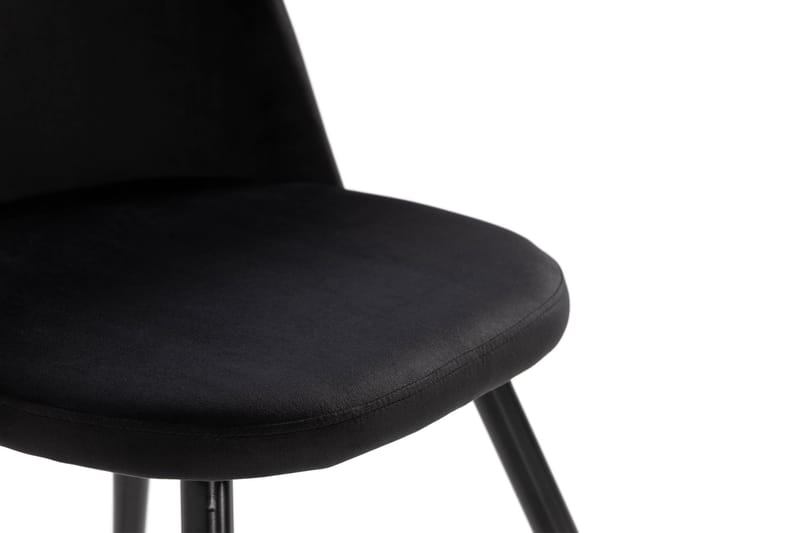 Valeri Køkkenstol Velour - Sort - Møbler - Stole & lænestole - Spisebordsstole & køkkenstole