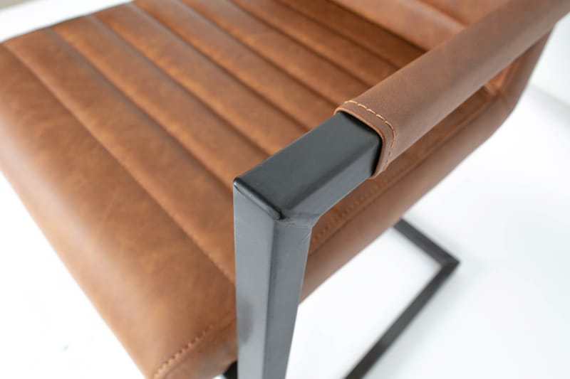Vanco Spisebordstol Kunstlæder - Cognac - Møbler - Stole & lænestole - Spisebordsstole & køkkenstole