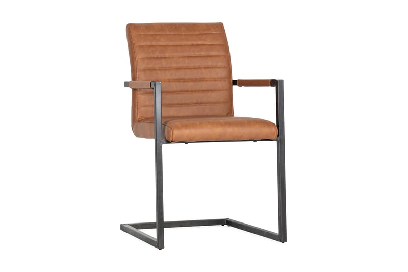 Vanco Spisebordstol Kunstlæder - Cognac - Møbler - Stole & lænestole - Spisebordsstole & køkkenstole
