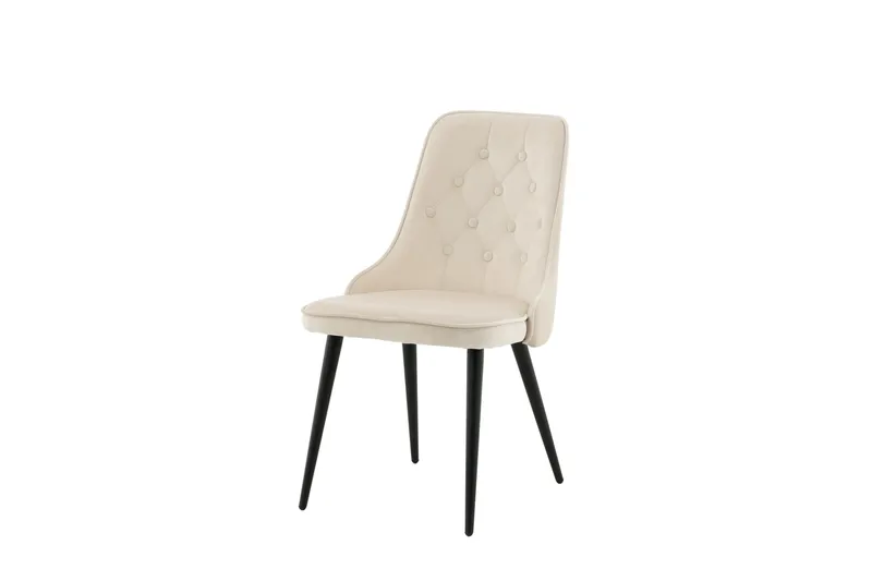 Velvet Deluxe Luksusvelourstol, Sort/Beige