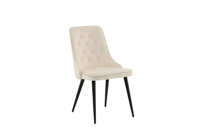 Velvet Deluxe Lyx Velourstol - Sort/Beige - Møbler - Stole & lænestole - Spisebordsstole & køkkenstole