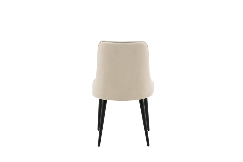 Velvet Deluxe Lyx Velourstol - Sort/Beige - Møbler - Stole & lænestole - Spisebordsstole & køkkenstole