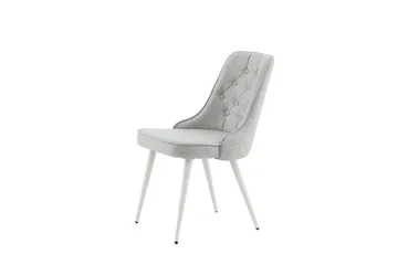 Velvet Deluxe Spisebordsstol - Grå/Hvid - Møbler - Stole & lænestole - Spisebordsstole & køkkenstole