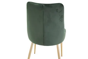 Velvet Deluxe Velourstol - Mørkegrøn/Guld - Møbler - Stole & lænestole - Spisebordsstole & køkkenstole