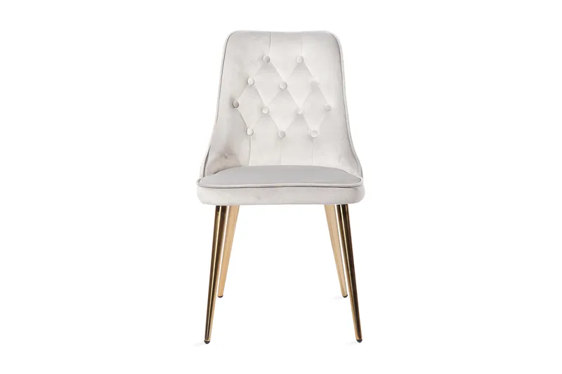 Velvet Deluxe Velourstol, Messing/Grå