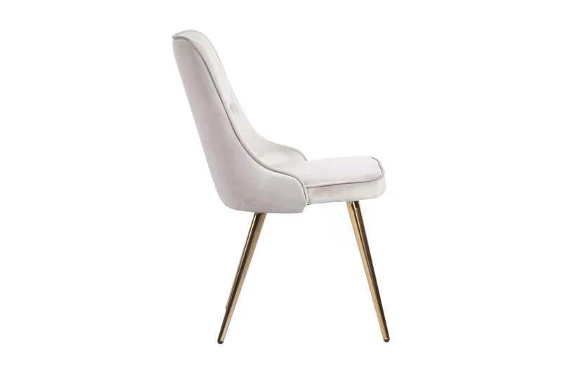 Velvet Deluxe Velourstol - Messing/Grå - Møbler - Stole & lænestole - Spisebordsstole & køkkenstole