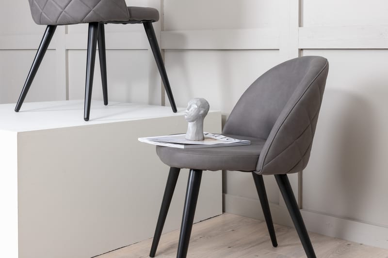 Velvets Spisebordsstol - Grå/Sort - Spisebordsstole & køkkenstole