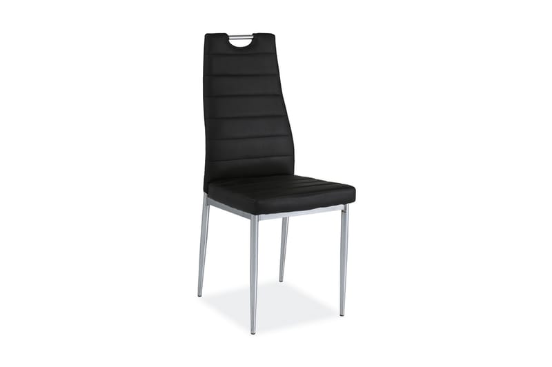 Verjux Spisebordsstol - Kunstlæder/Sort/Sølv - Møbler - Stole & lænestole - Spisebordsstole & køkkenstole
