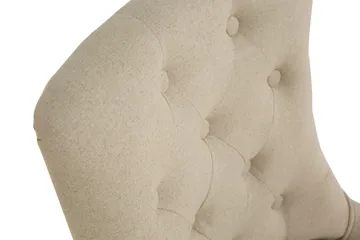Viktoria Spisebordsstol & Køkkenstol i Stof med Nitter og Brune Træben - Beige - Møbler - Stole & lænestole - Spisebordsstole & køkkenstole
