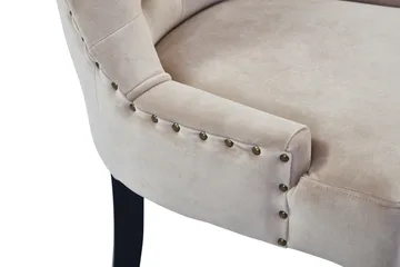 Viktoria Spisebordsstol & Køkkenstol i Velour med Sorte Træben - Beige - Møbler - Stole & lænestole - Spisebordsstole & køkkenstole
