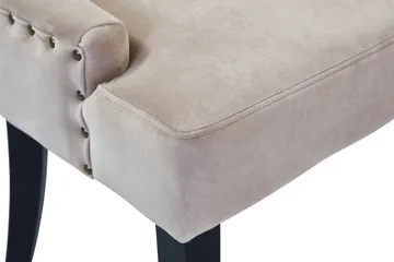 Viktoria Spisebordsstol & Køkkenstol i Velour med Sorte Træben - Beige - Møbler - Stole & lænestole - Spisebordsstole & køkkenstole