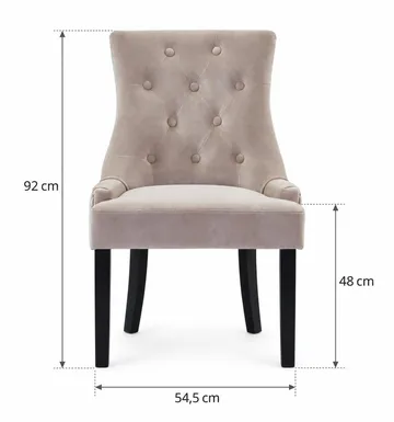 Viktoria spisebordsstol i velour - Sand/Beige - Møbler - Stole & lænestole - Spisebordsstole & køkkenstole