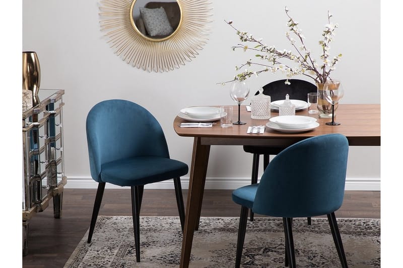 Visalia stolsæt til 2 stk - Blå - Spisebordsstole & køkkenstole