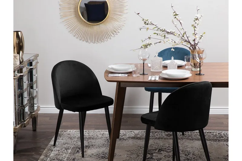 Visalia stolsæt til 2 stk - Sort - Møbler - Stole & lænestole - Spisebordsstole & køkkenstole