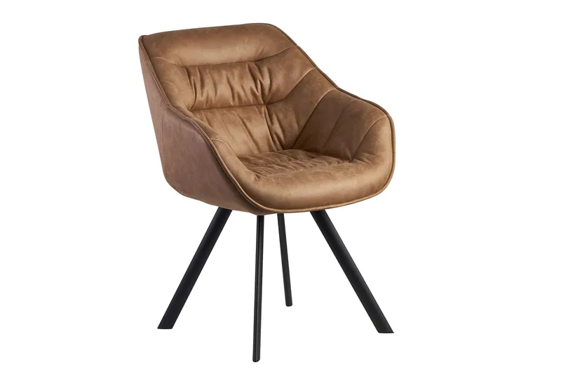 Willowdale Armstol med X-formede ben, Lysebrun/Sort