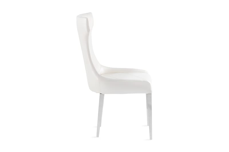 Willsie Spisebordsstol Kunstlæder - Hvid/Rustfri Stål - Spisebordsstole & køkkenstole