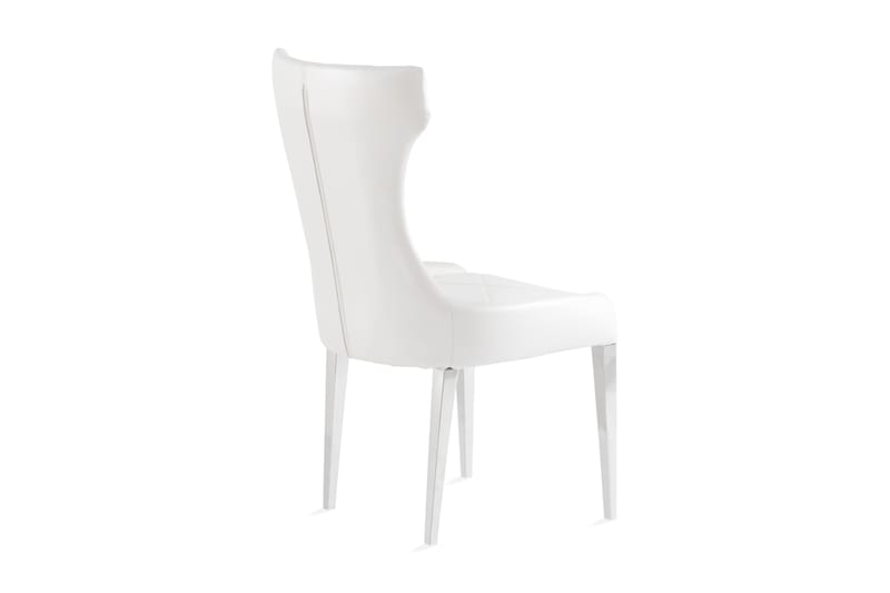 Willsie Spisebordsstol Kunstlæder - Hvid/Rustfri Stål - Spisebordsstole & køkkenstole