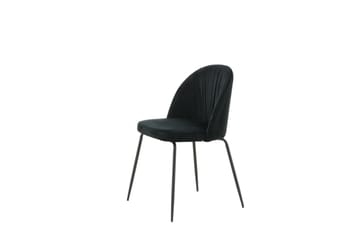 Wrinkles Spisebordsstol i Fløjl med Metalben - Sort - Møbler - Stole & lænestole - Spisebordsstole & køkkenstole