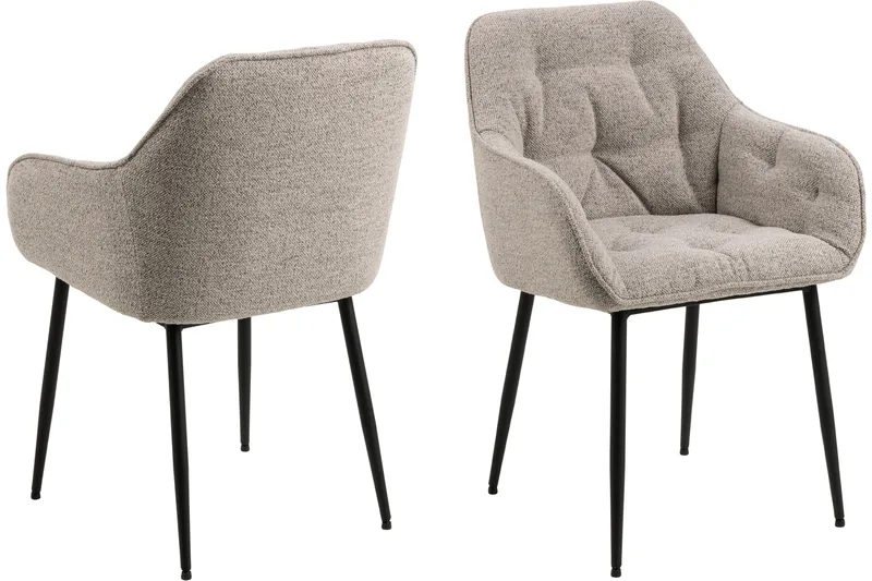 Zabinka Spisebordsstol i Metal med Metalben, Beige