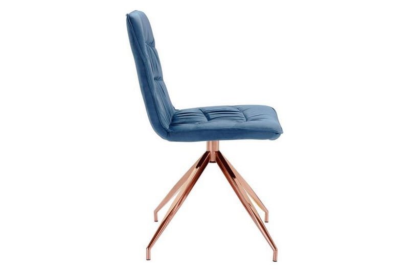 Zinon spisebordsstol velour 2 stk. - Blå - Møbler - Stole & lænestole - Spisebordsstole & køkkenstole