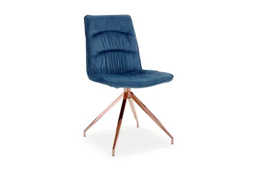 Zinon spisebordsstol velour 2 stk. - Blå - Møbler - Stole & lænestole - Spisebordsstole & køkkenstole