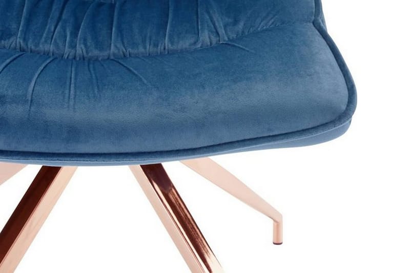 Zinon spisebordsstol velour 2 stk. - Blå - Møbler - Stole & lænestole - Spisebordsstole & køkkenstole