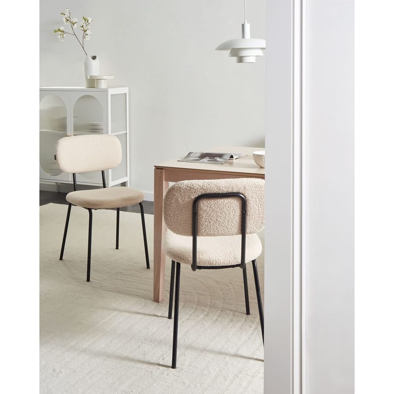 Spisestol Adair 2-pak - Beige, sort - Møbler - Stole & lænestole - Spisebordsstole & køkkenstole