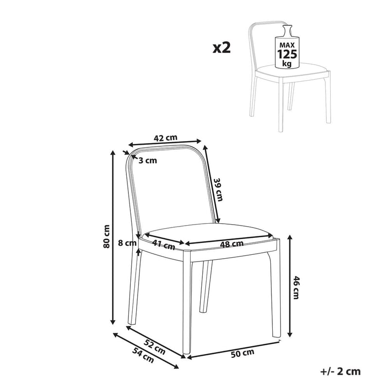 Spisestol Edina 2-pak - Møbler - Borde - Spisebordssæt