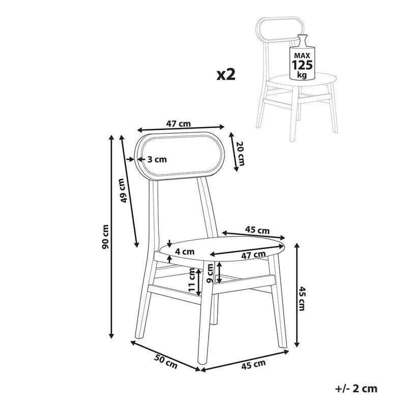 Spisestol Fallon 2-pak - Møbler - Stole & lænestole - Spisebordsstole & køkkenstole