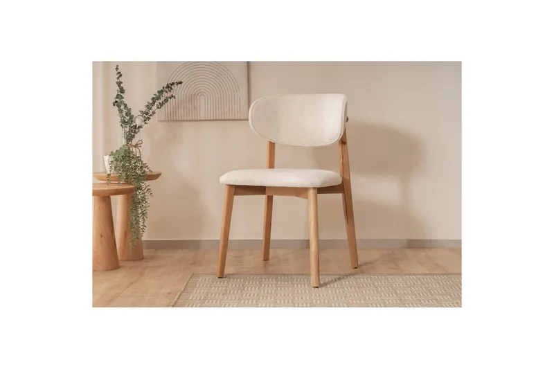 Spisestol Karela Bøg / Hvid, Hvidfarvet træ