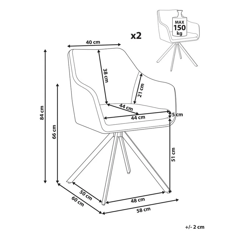 Spisestol Lithia 2-pak - Møbler - Stole & lænestole - Spisebordsstole & køkkenstole