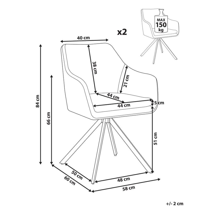 Spisestol Lithia 2-pak - Møbler - Stole & lænestole - Spisebordsstole & køkkenstole
